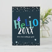 Hallo 2021 Grappig nieuwjaar Feestdagenkaart (Staand voorkant)