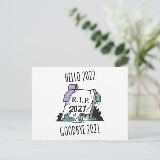 hallo 2022 Afscheid 2021 Rest in Vrede 2022 Briefkaart (Staand voorkant)