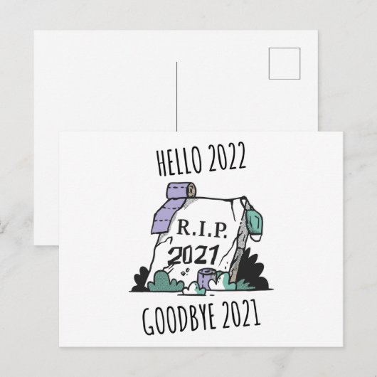 hallo 2022 Afscheid 2021 Rest in Vrede 2022 Briefkaart (Voorkant / Achterkant)
