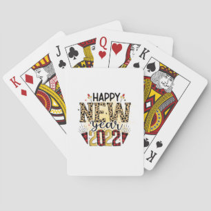 hallo 2022 Gelukkig nieuwjaar 2022 Pokerkaarten