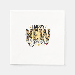 hallo 2022 Gelukkig nieuwjaar luipaard Servet