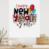 hallo 2022 Gelukkig nieuwjaar Poster (Keuken)