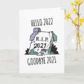 Hallo 2022 Vaarwel 2021 Rust in vrede 2022 Kaart (Gele Bloem)