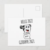 hallo 2022 Vaarwel 2021 toiletpapier Briefkaart (Voorkant / Achterkant)