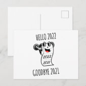hallo 2022 Vaarwel 2021 toiletpapier Briefkaart (Voorkant / Achterkant)