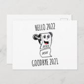 hallo 2022 Vaarwel 2021 toiletpapier Briefkaart (Voorkant / Achterkant)