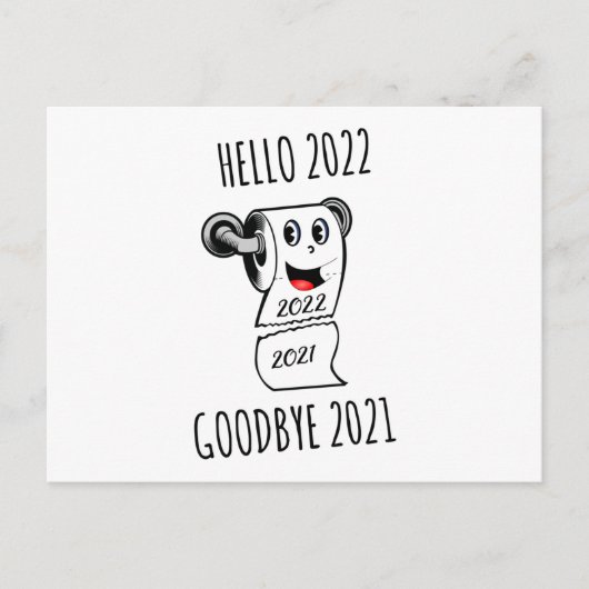 hallo 2022 Vaarwel 2021 toiletpapier Briefkaart (Voorkant)