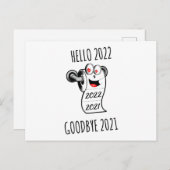 hallo 2022 Vaarwel 2021 toiletpapier Briefkaart (Voorkant / Achterkant)