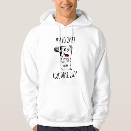 hallo 2022 Vaarwel 2021 toiletpapier Hoodie (Voorkant)
