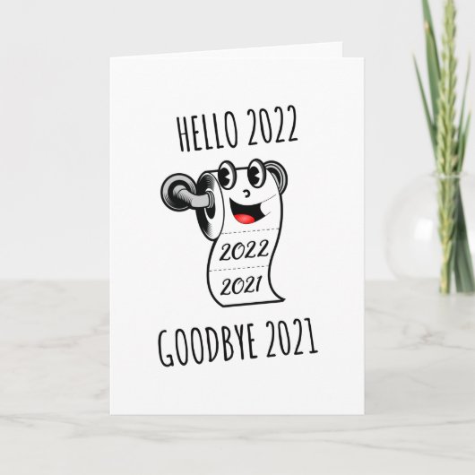 hallo 2022 Vaarwel 2021 toiletpapier Kaart (Voorkant)