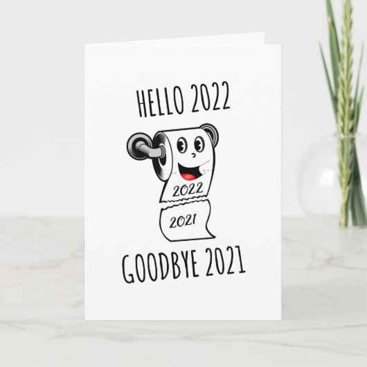Hallo 2022 Vaarwel 2021 toiletpapier Kaart (Voorkant)