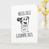 Hallo 2022 Vaarwel 2021 toiletpapier Kaart (Gele Bloem)