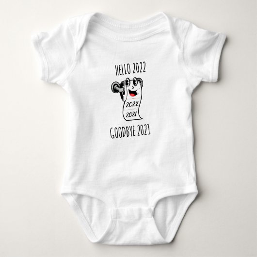 hallo 2022 Vaarwel 2021 toiletpapier Romper (Voorkant)