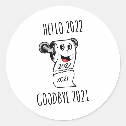 hallo 2022 Vaarwel 2021 toiletpapier Ronde Sticker (Voorkant)