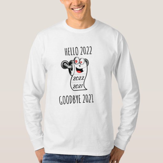 hallo 2022 Vaarwel 2021 toiletpapier T-shirt (Voorkant)