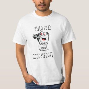 hallo 2022 Vaarwel 2021 toiletpapier T-shirt
