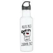 hallo 2022 Vaarwel 2021 toiletpapier Waterfles (Voorkant)