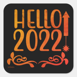 hallo 2022 vierkante sticker