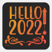 hallo 2022 vierkante sticker (Voorkant)