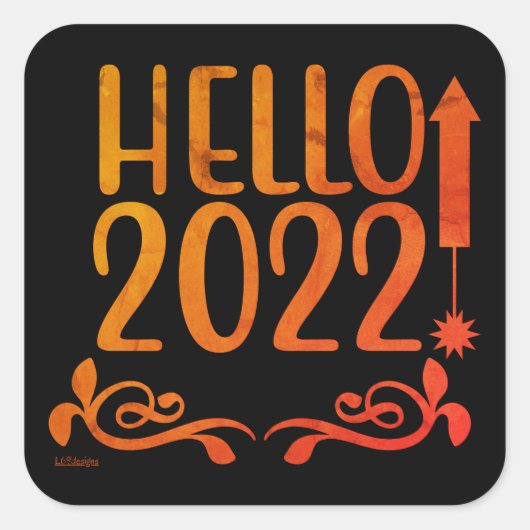 hallo 2022 vierkante sticker (Voorkant)