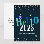 hallo 2023 Funny New Years Holiday Kaart (Voorkant / Achterkant)