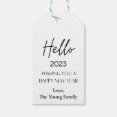 hallo 2023 Gift Label, Modern Happy Nieuwjaar 2023 Cadeaulabel (Voorkant)