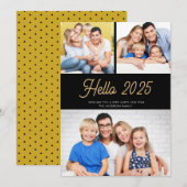 hallo 2023 Happy New Year 3 Foto Feestdagenkaart (Voorkant / Achterkant)