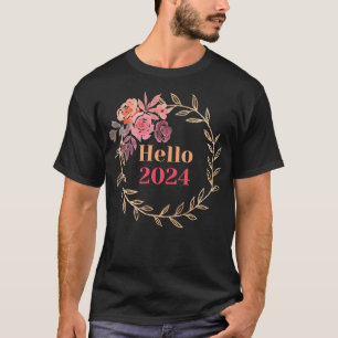 hallo 2024 Jaar Gelukkig Nieuwjaar.© 2024 T-shirt