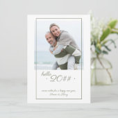 Hallo 2024 Minimalistische Offset ingelijste foto  Feestdagenkaart (Staand voorkant)