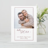 Hallo 2024 Minimalistische Offset ingelijste foto  Feestdagenkaart (Staand voorkant)