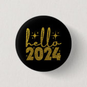 Hallo 2024 Nieuwjaar Ronde Button 3,2 Cm (Voorkant)