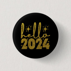 Hallo 2024 Nieuwjaar Ronde Button 3,2 Cm