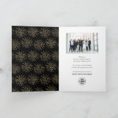 Hallo 2025 Business Gold Glitter Feestelijk Vuurwe Feestdagen Kaart (Binnen)