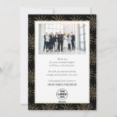 Hallo 2025 Business Gold Glitter Feestelijk Vuurwe Feestdagenkaart (Achterkant)