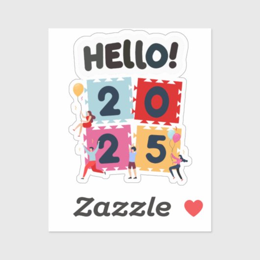 Hallo 2025 Gelukkig Nieuwjaar Nieuwjaar Sticker (Vel)