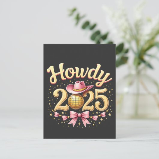 Hallo 2025 Oud en Nieuw Cowboy Westers  Briefkaart (Staand voorkant)