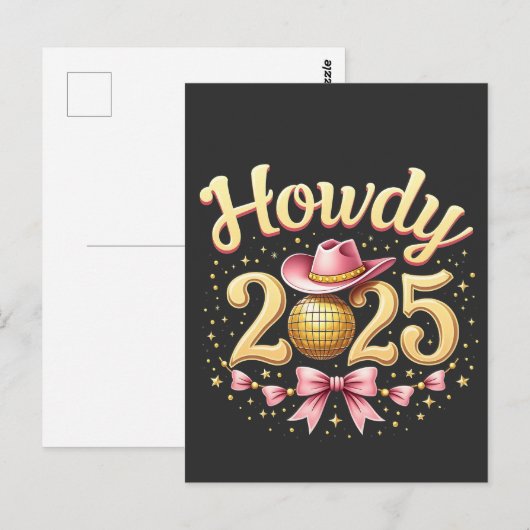 Hallo 2025 Oud en Nieuw Cowboy Westers  Briefkaart (Voorkant / Achterkant)
