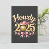 Hallo 2025 Oud en Nieuw Cowboy Westers Feestdagenkaart (Staand voorkant)