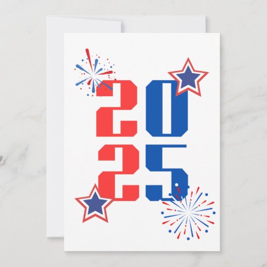 HALLO 2025 Rood en blauw Kerstkaart (Voorkant)