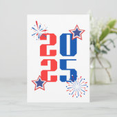 HALLO 2025 Rood en blauw Kerstkaart (Staand voorkant)