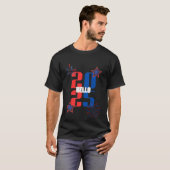 HALLO 2025 Rood en blauw T-shirt (Voorkant volledig)