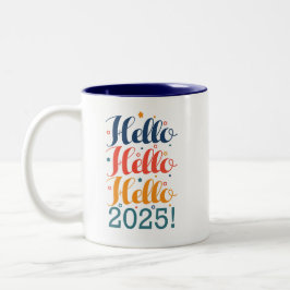 Hallo 2025 tweekleurige koffiemok