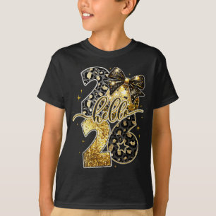 Hallo 2026 Coquette Strik Luipaard Oud en Nieuw Fe T-shirt