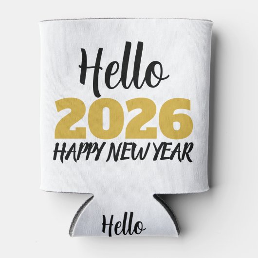 Hallo 2026 Gelukkig Nieuwjaar Blikjeskoeler (Voorkant)