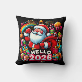 Hallo 2026 Kerstman Kerstmis Nieuwjaar  Kussen