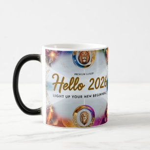 Hallo 2026 Leeuwenkoning Premium Kleur Vervormende Magische Mok