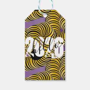 Hallo 2026 Nieuwjaars Trippy Vet Lettertype Cadeaulabel