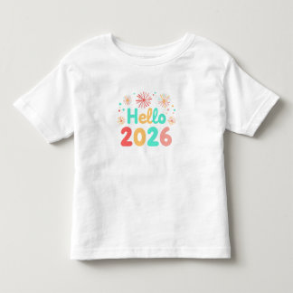 Hallo 2026 Peuter Meisje T-Shirt | Schattig Nieuw