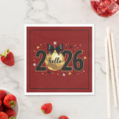 Hallo 2026 Rode Glitter Sparkle Ontwerp Servet (Insitu)