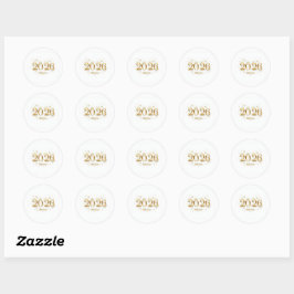 Hallo 2026 Sticker – Gouden Moderne NieuwjaarsKuns